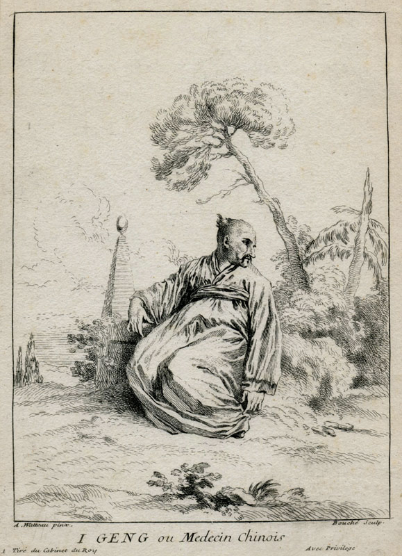 I. Geng ou Medecin Chinois (engraved by Francois Bouche)  From: Diverses figures chinoises peintes par Watteau by Antoine Watteau
