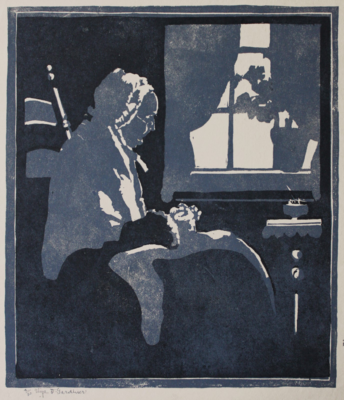 Old Woman, Knitting by Window by Eliza Draper Gardiner