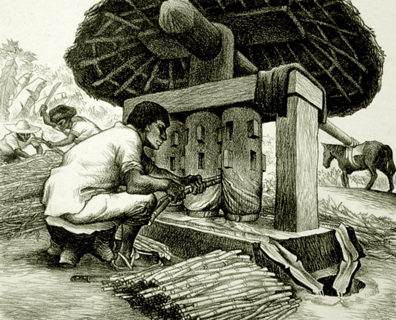 Grinding Sugar, Puebla (from: Mexican Art - A Portfolio of  Mexican People and Places) by Alberto Beltran