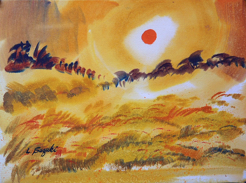Untitled (Sun and field) by Lewis Suzuki
