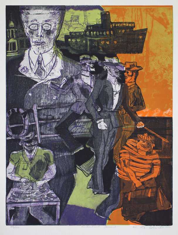 Aschenbach Aboard  (from Death in Venice) by Warrington Colescott