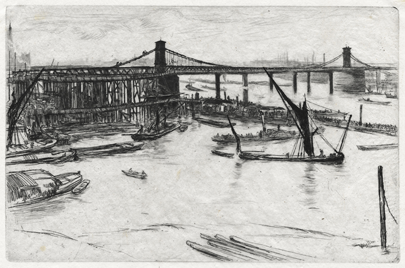 Old Hungerford Bridge (Number 6 from A Series of Sixteen Etchings of Scenes on the Thames and Other Subjects) by James Abbott McNeill Whistler