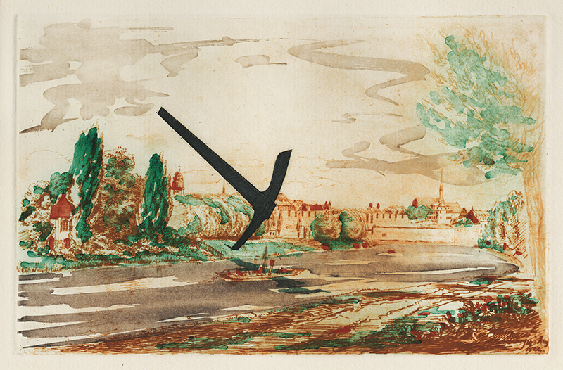 Pick Axe (Spitzhacke) Superimposed on a Drawing of the Site by E.L. Grimm by Claes Thure Oldenburg