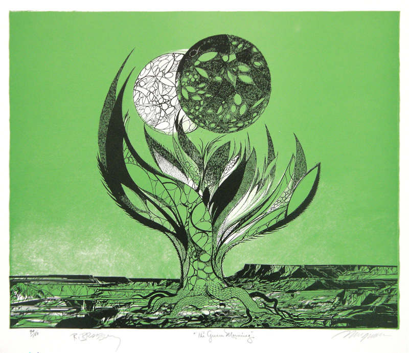 The Green Morning - from the portfolio Ten Views of the Moon, authored by Ray Bradbury by Joseph Anthony Mugnaini