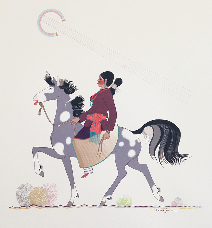 Untitled (Navajo Woman on Horseback) by Gerald Nailor, Sr.