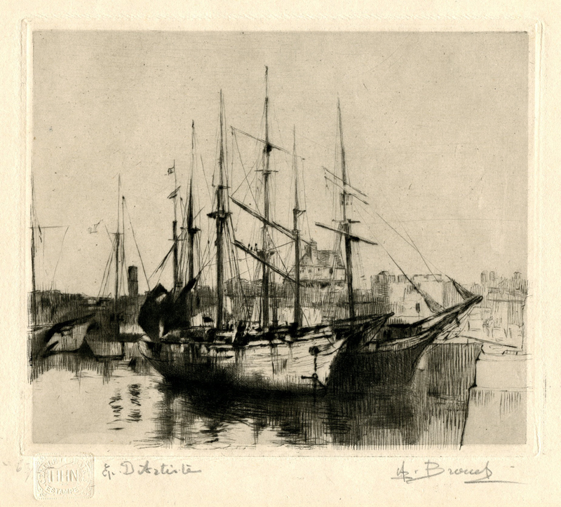 (boats in port) by Auguste Brouet