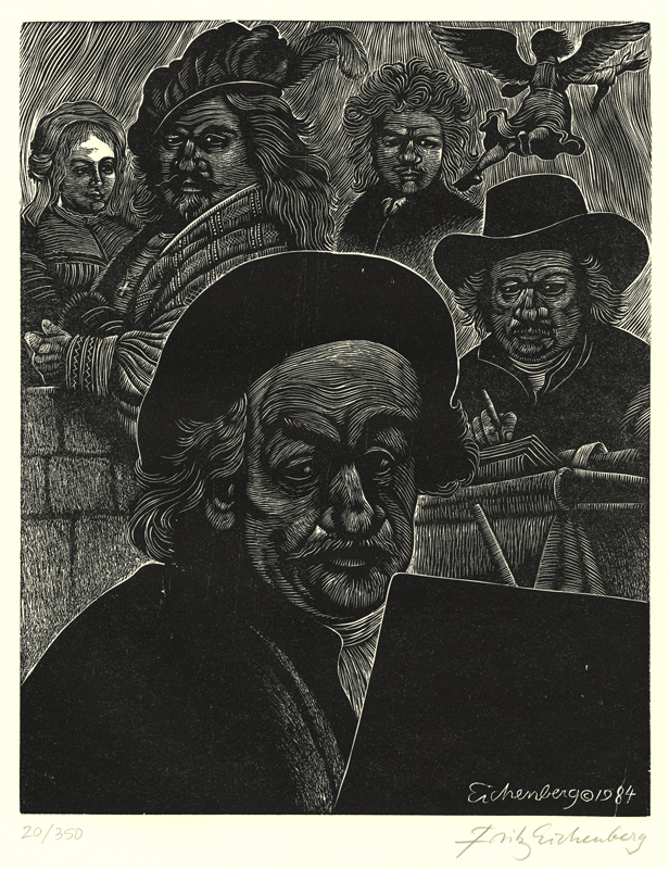 Rembrandt (from Homage, a portfolio of 12 portraits) by Fritz Eichenberg