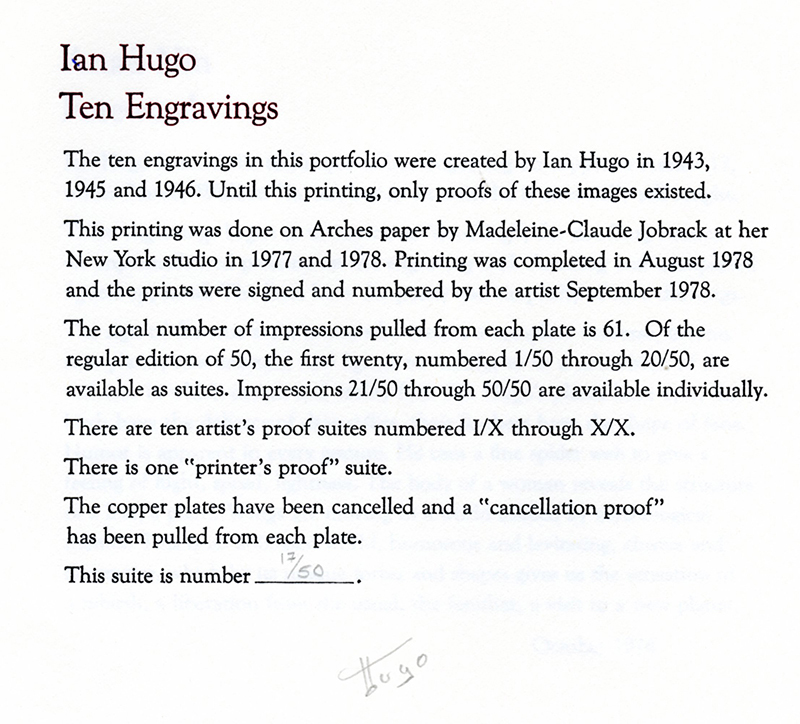 Ten Engravings - Ian Hugo (A Portfolio) by Ian Hugo