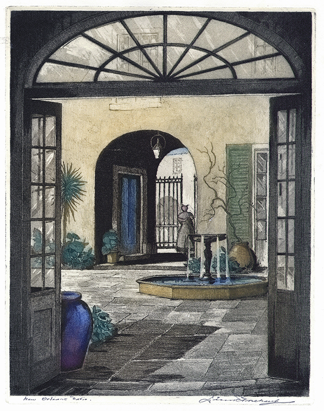New Orleans Patio by Leon Rene Pescheret