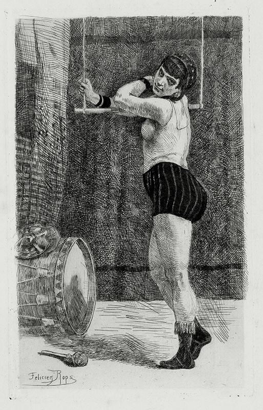 La Femme au trapeze by Felicien Joseph Victor Rops