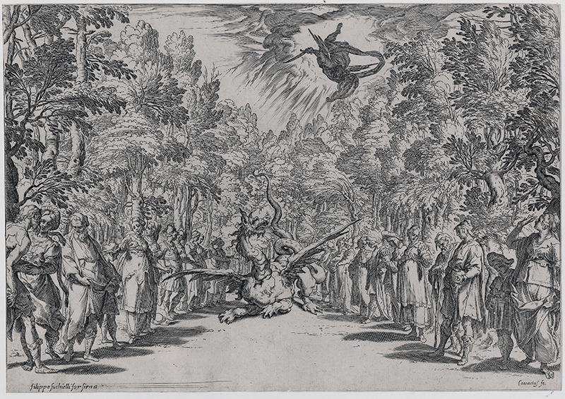 Apollo and the Python,(after Bernardo Buontalenti) by Agostino Carracci