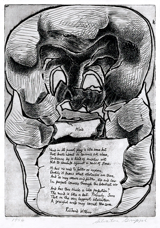 Mind -  plate 10 from 21 Etchings and Poems, with poet Richard Wilbur. by Salvatore Grippi