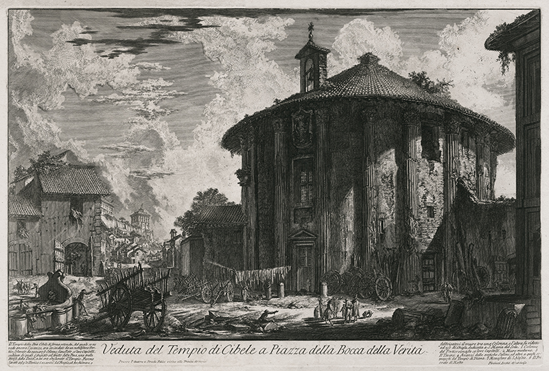 Veduta del Tempio de Cibele a Piazza della Bocca della Verita - from Vedute di Roma by Giovanni Battista Piranesi