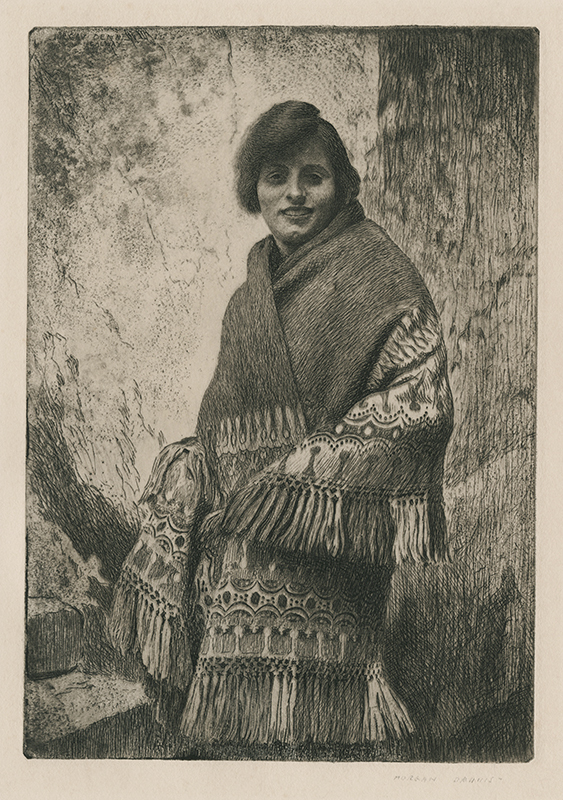 (Portrait of Woman in Woven Shawl) by Morgan Dennis
