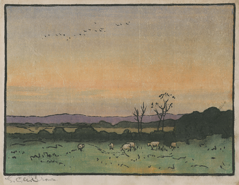 (landscape with sheep) by Elizabeth Christie Austen-Brown