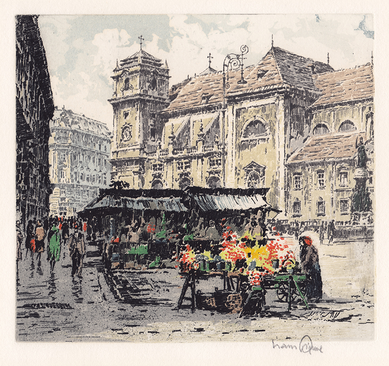 Flower Market, Vienna (a.k.a. Wien, Freyung) by Hans Figura