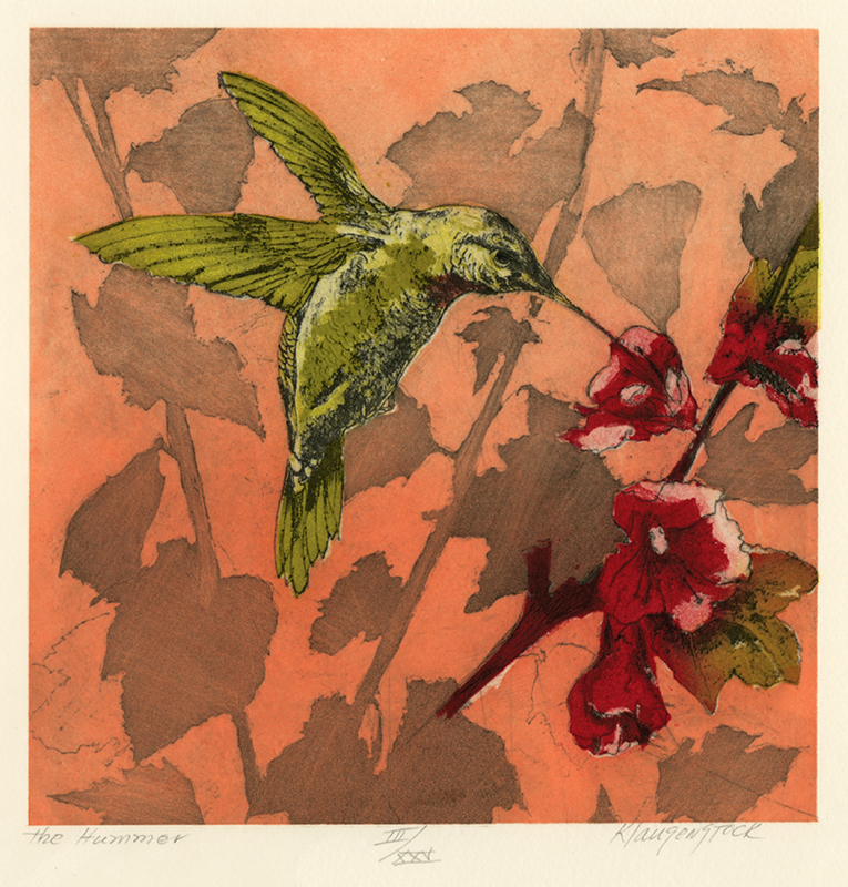 The Hummer - from the Voices and Visions Fort Mason Printmakers portfolio by Judith Klausenstock