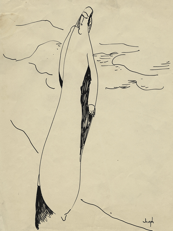 (Woman standing beside seashore) by Joseph Marsh Sheridan