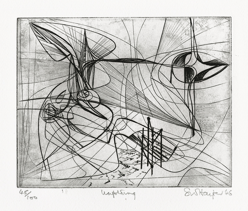 Unfolding - from the Nine Engravings portfolio by Stanley William Hayter