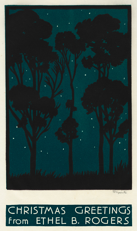 Christmas Greetings (eucalyptus and stars) by Franz Geritz
