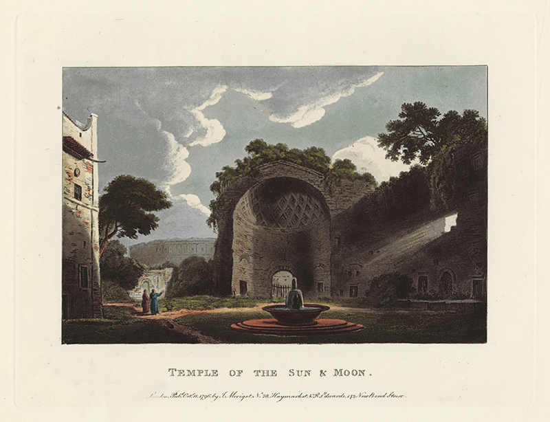 Temple of the Sun & Moon (from: A Select Collection of Views and Ruins in Rome and Its Vicinity) by James A. Merigot