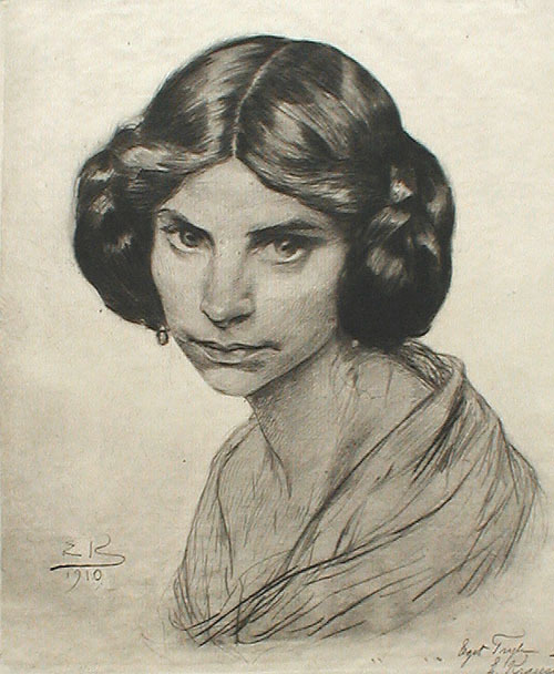 (Portrait of Young Woman) by Emil Axel Krause