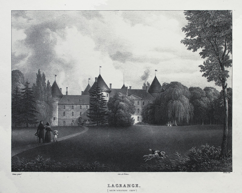 LaGrange (South Western View) from the suite: Views of LaGrange - the Residence of General Lafayette, after Isidore-Laurent Deroy by Alvan Fisher