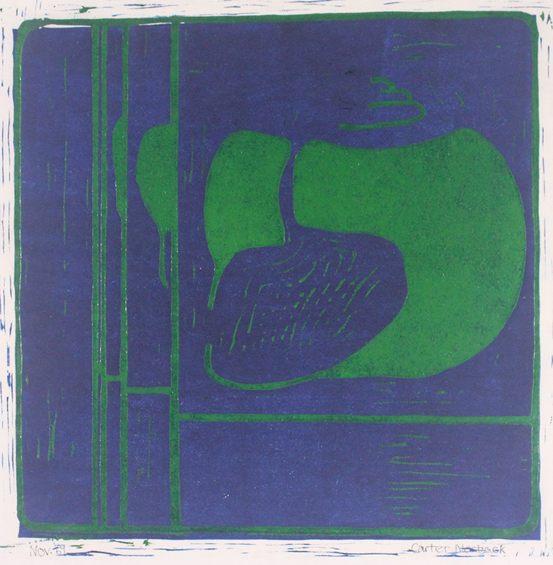 Untitled abstraction (blue and green) by Carter Norback