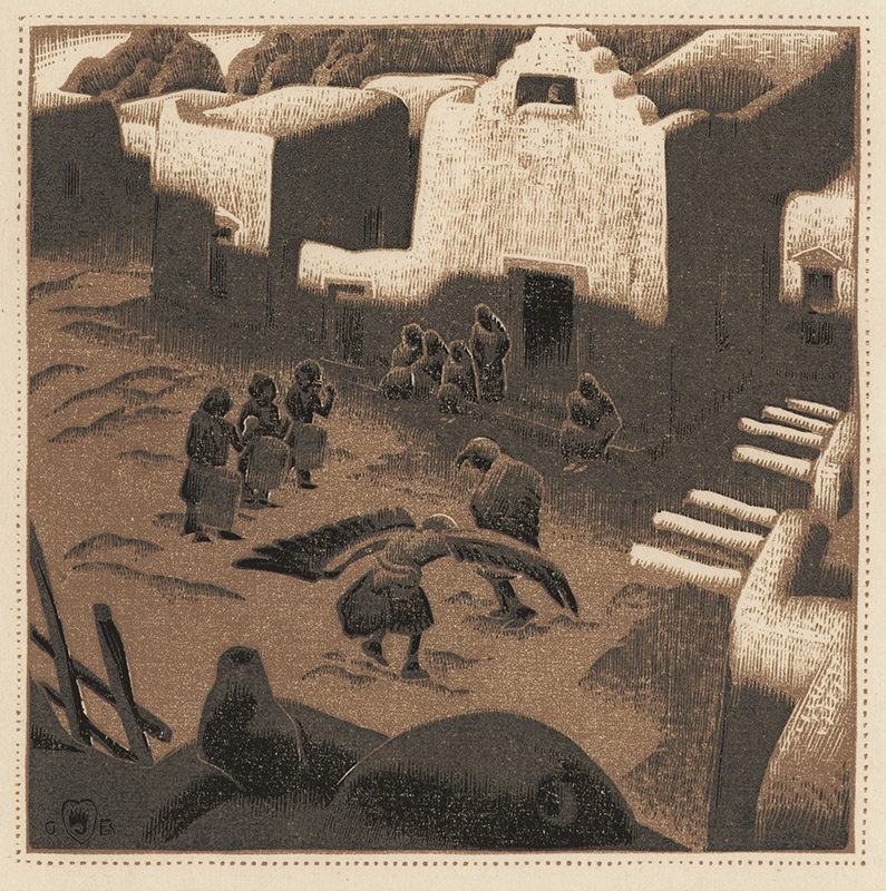 An Eagle Ceremony at Tesuque Pueblo by Gustave Baumann