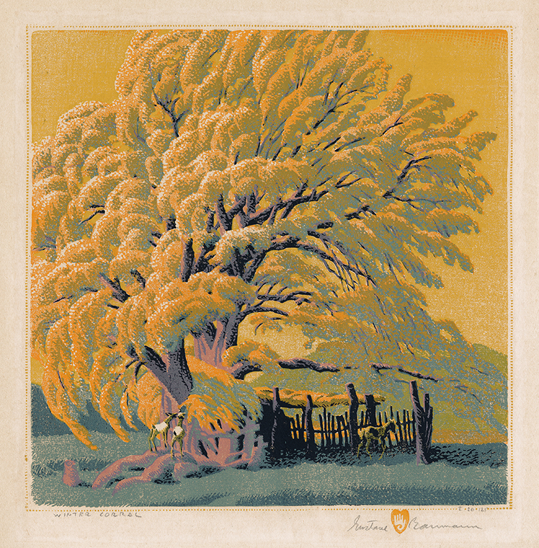 Winter Corral by Gustave Baumann