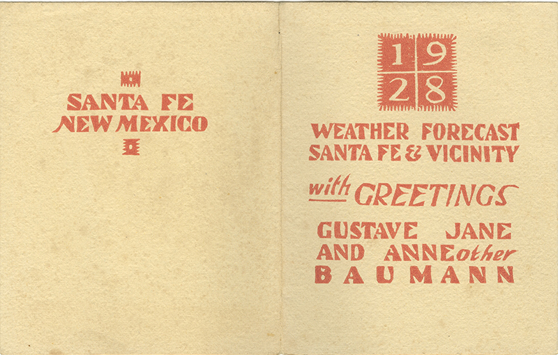 Greeting Card for 1928: Weather Forecast by Gustave Baumann