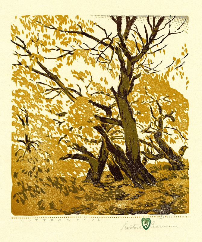 Cottonwoods by Gustave Baumann