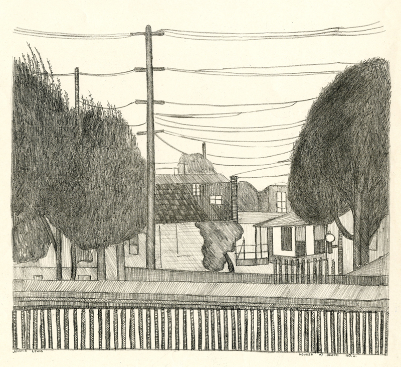 Houses at Beach No. 2 (WPA) by Jennie Lewis