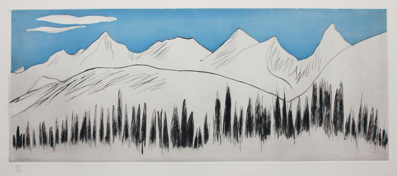 Canadian Rockies (with trees) by Augusta Payne Rathbone