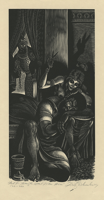 And His Strength Went from Him from Ten Wood Engravings to the Old Testament by Fritz Eichenberg