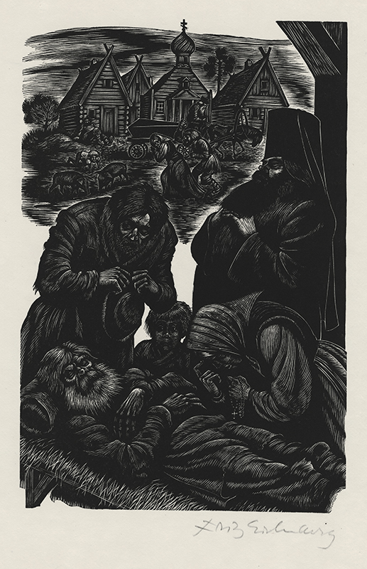 The Dying Peasant from Ivan Turgenevs Fathers and Sons by Fritz Eichenberg