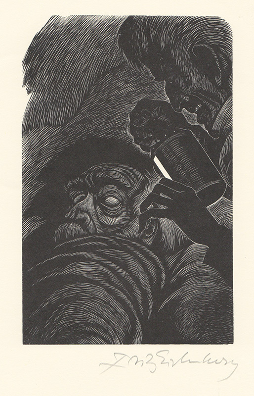 The Tell-Tale Heart illustration for Tales of Edgar Allan Poe by Fritz Eichenberg