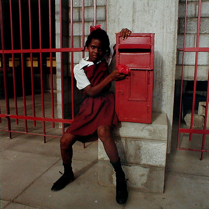 Girl with Mail Box from Tobago, West Indies by Carol Fisher