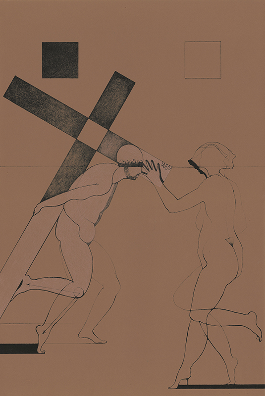 Fourteen Stations of the Cross (suite of lithographs) by Robert Cremean