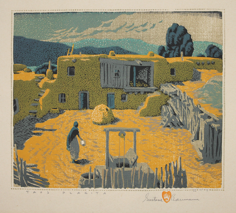 Taos Placita by Gustave Baumann