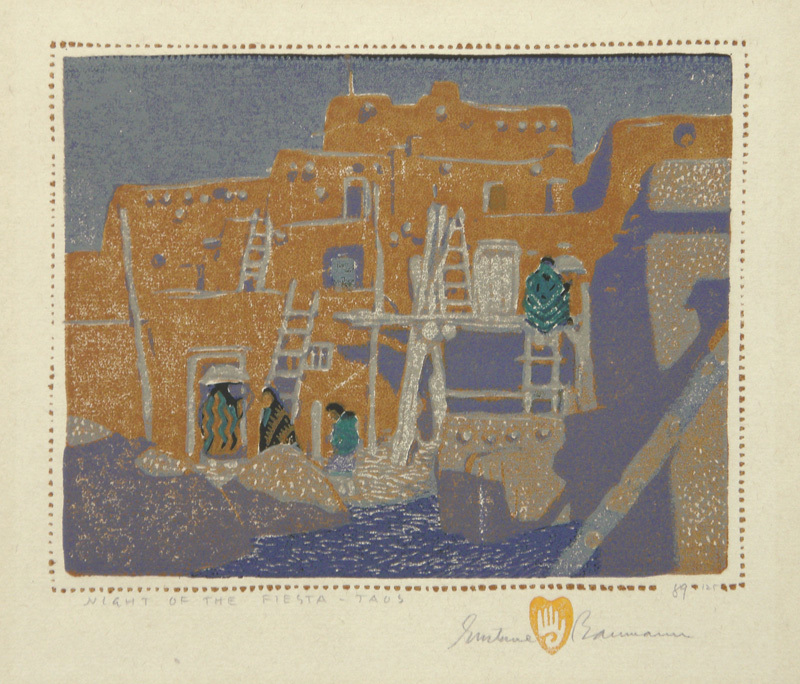 Night of the Fiesta Taos by Gustave Baumann