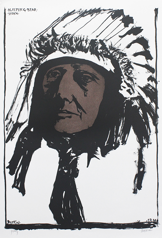 Sleeping Bear Sioux by Leonard Baskin