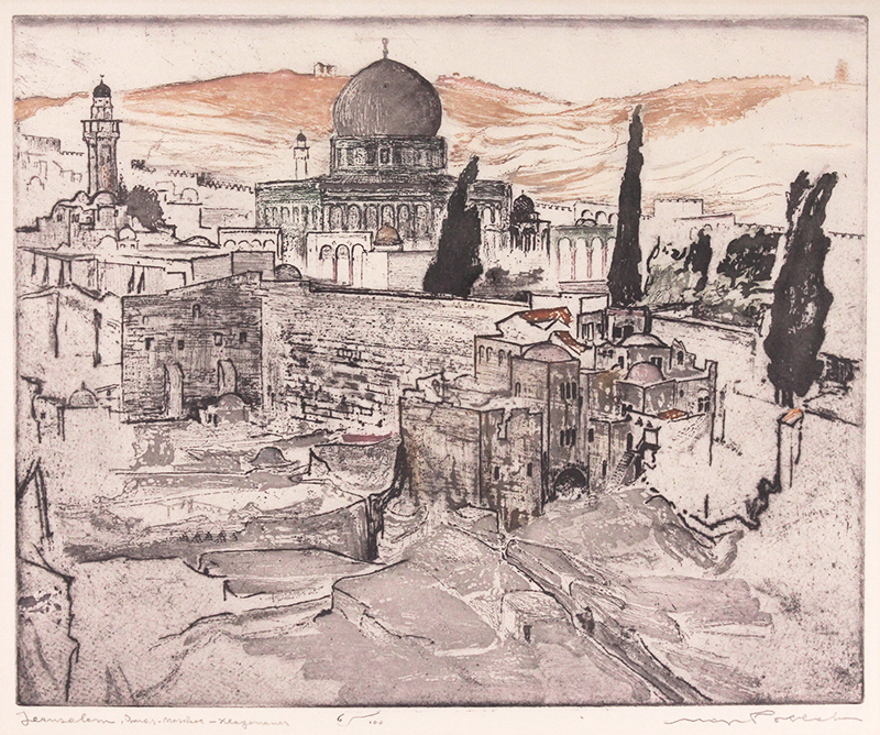 Jerusalem, Omar Mosque, Klagemauer by Max Pollak