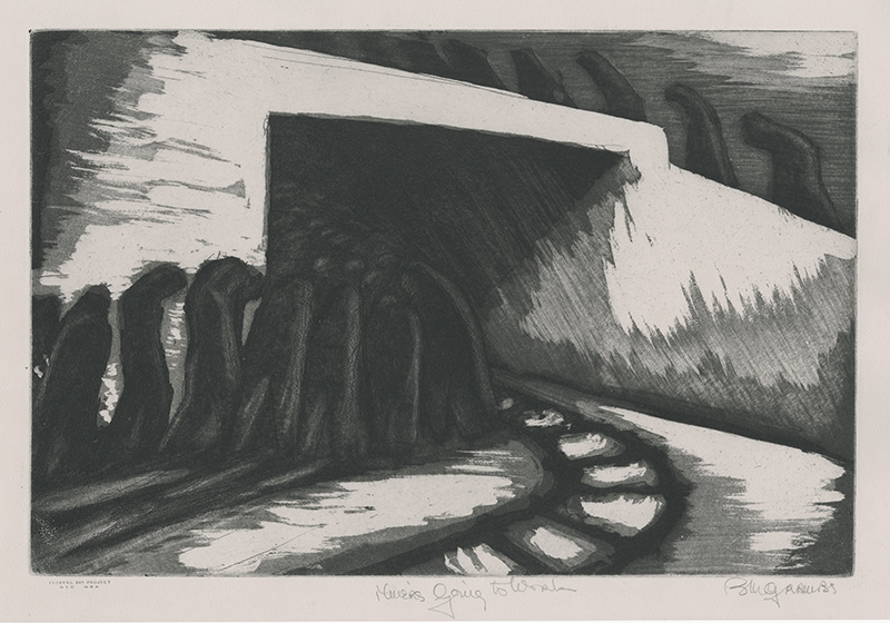 Miners Going to Work (a.k.a. Going into the Mines) - WPA by Blanche Grambs