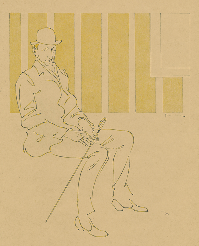 (Seated man in bowler hat) - from a portfolio of 10 lithographs by Emil Preetorius