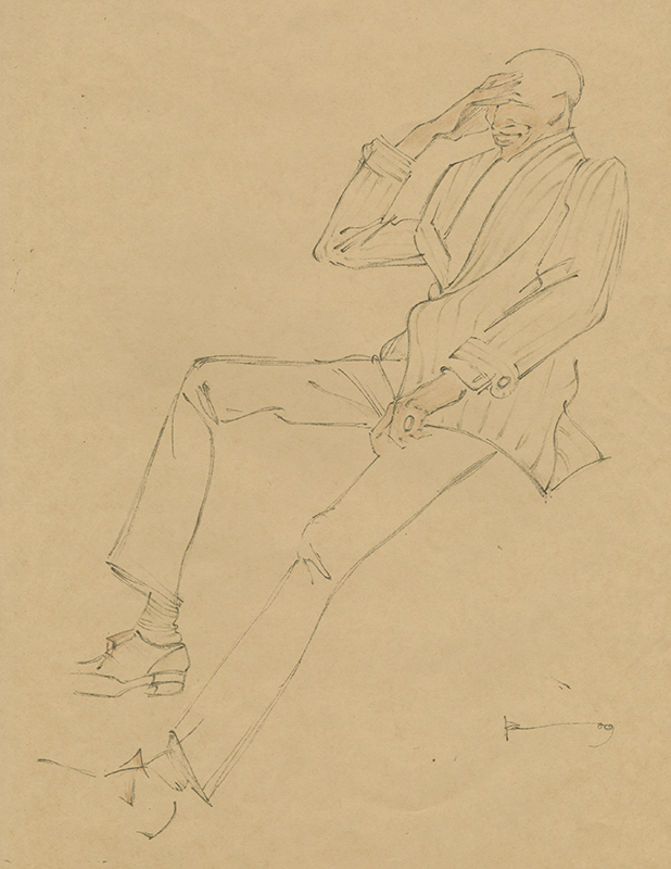(Laughing man) - from a portfolio of 10 lithographs by Emil Preetorius