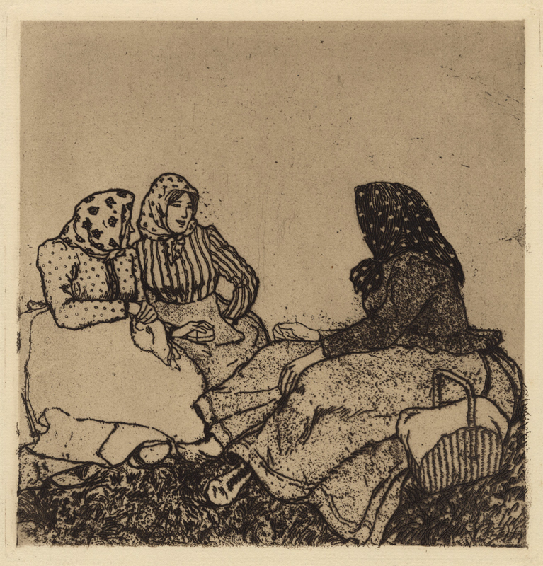 Drei Bäuerinnen im Gespräch (Three Peasant Women in Conversation) by Emil Orlik