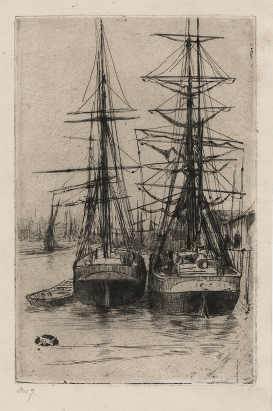 The Two Ships by James Abbott McNeill Whistler