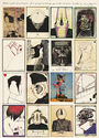 Postkarten von gestern, heute und vorgestern... (exhibition poster of 16 uncut postcards) by Horst Janssen