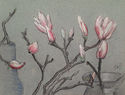 Vases with Tulip Magnolia Branches by Unidentified